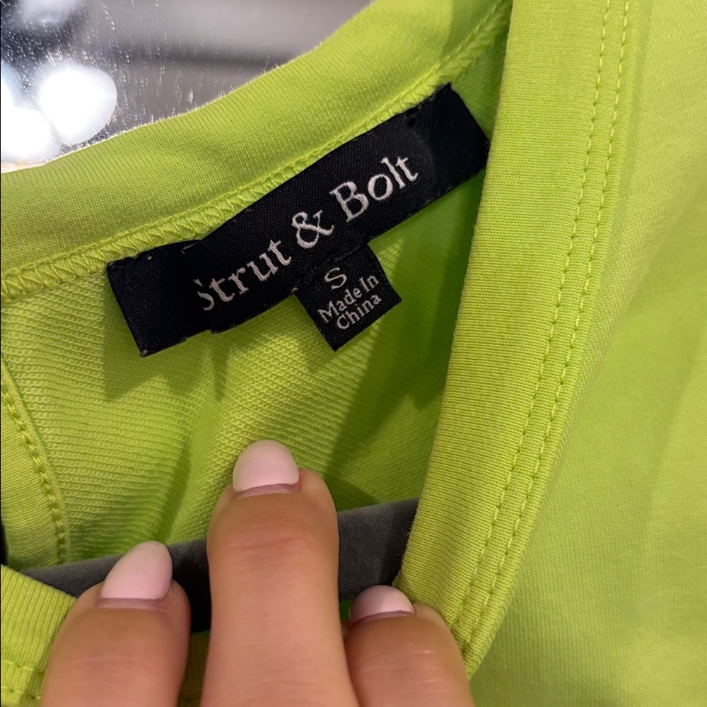 Neon Green Ruffle Sleeve Top - Picture 4 of 4